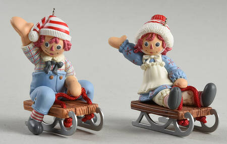 Raggedy Ann & Andy Holiday Sledding - Boxed