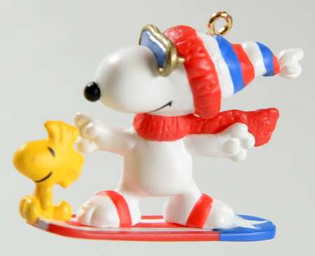 Winter Fun with Snoopy-Miniature 2002 - Snowboarding #5 - Boxed