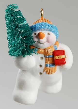 Holiday Flurries-Miniature 1999-#1-Snowman With Tree - With Box