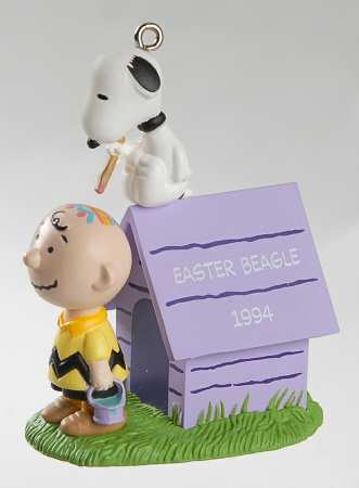 Peanuts Easter Ornaments Snoopy Painting Charlie Brown - Boxed