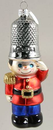 Blown Glass Ornaments Thimble Soldier - Boxed