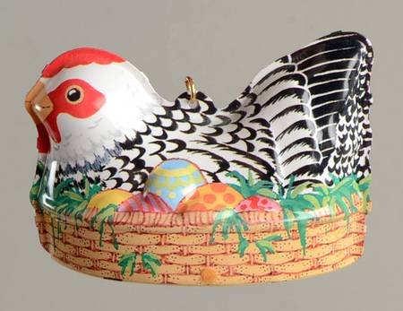 1998 Hallmark Easter Ornaments Easter Egg Nest-Tin - Boxed