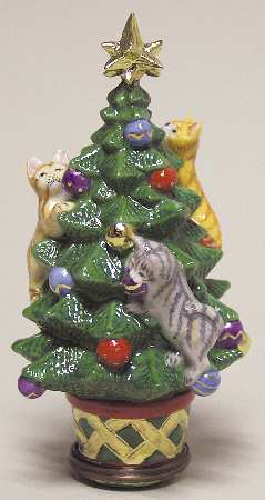 Bonbonnieres Box Christmas Tree And Kitten - Boxed