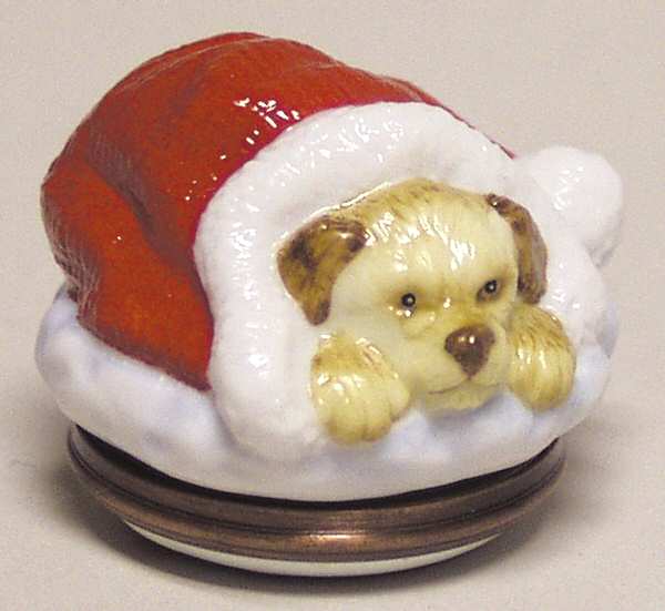 Bonbonnieres Box Puppy In Santa Hat - Boxed