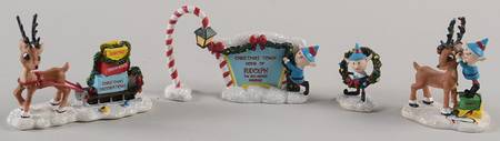 Rudolph's Christmas Town Accessories Elves Decorating For Christmas Set - No Box