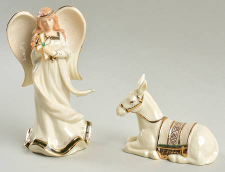 Irish Nativity Standing Angel & Seated Donkey - No Box