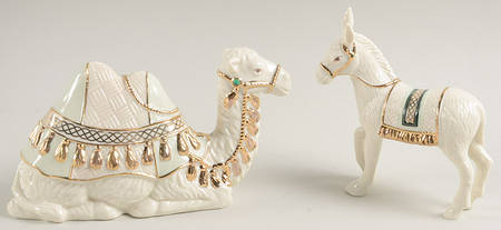 Irish Nativity Seated Camel & Standing Donkey - No Box