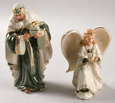 Irish Nativity King Balthazar & Crown Angel - No Box