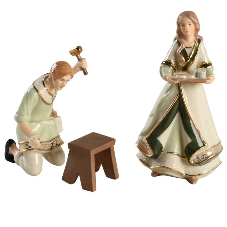 Irish Nativity Skillfull Carpenter & Demure Servant Gir - No Box