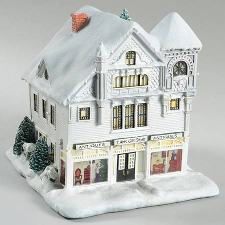 Rockwell's Christmas Village 7 Arts Gifts And Antiques - No Box