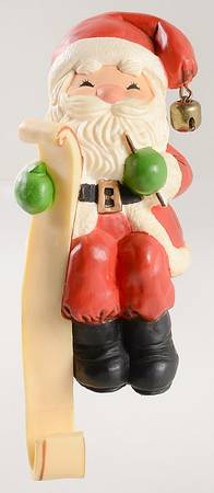 Stocking Hangers Santa With List - Boxed