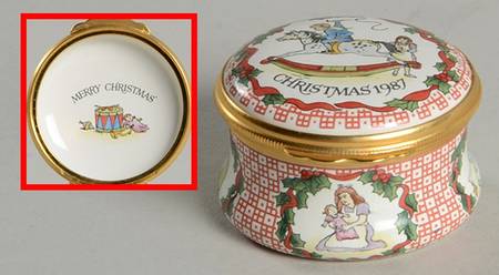 Halcyon Days Smithsonian Christmas Box 1987-Christmas Box - With Box Bx1987