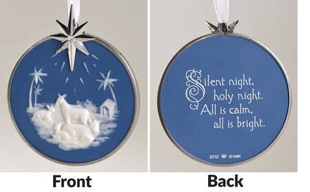 2012 Hallmark Christmas Ornaments Silent Night-Porcelain/Metal - Boxed