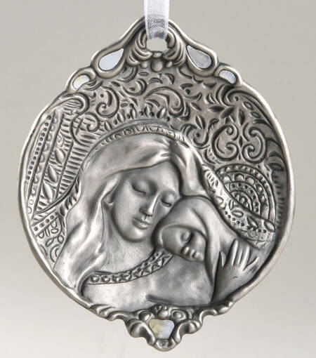 2012 Hallmark Christmas Ornaments Mother And Child-Metal - Boxed