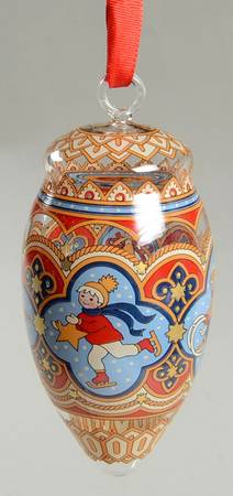Annual Crystal Pine Cone Ornament Winter Sports - Boxed