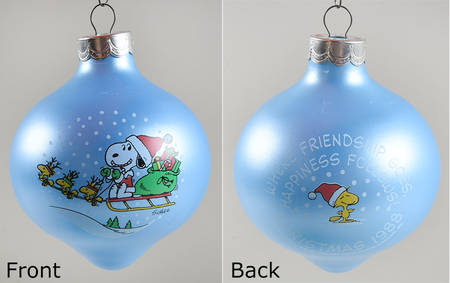 Peanuts Ball Ornaments 1988-Snoopy In Sleigh - Boxed