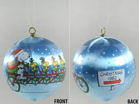 Peanuts Ball Ornaments 1982-Bicycle - Boxed