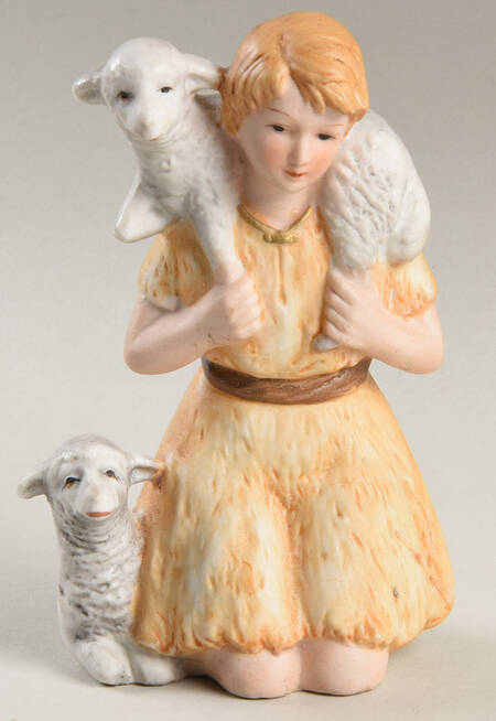 5599 Nativity Figurine Shepherd With Lamb - No Box