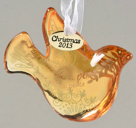2013 Hallmark Christmas Ornaments A Wish For Peace-Glass - Boxed
