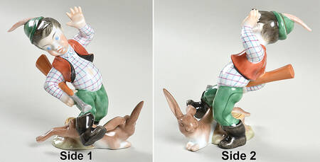 Children Hunter Boy With Hare - No Box