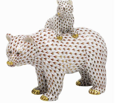 Bears Grizzly Bear And Baby-Rust/Multi - No Box
