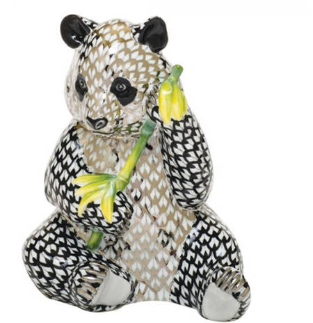 Bears Panda W/Bamboo- Platinum/Black - No Box