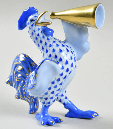 Roosters Crowing Rooster-Sapphire - No Box