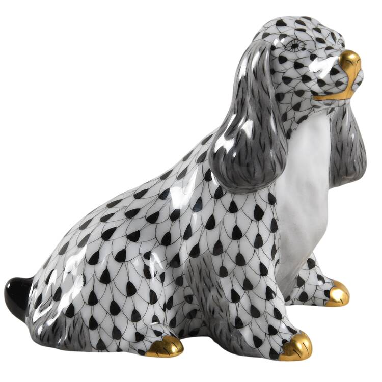 Dogs Spaniel Sitting-Black - No Box