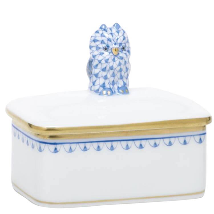 Boxes Rect Box W/Owl-Blue  - No Box