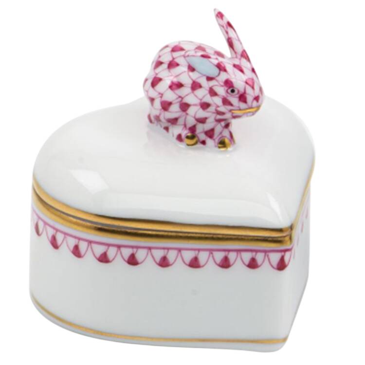 Boxes Heart Box W/Bunny-Raspberry  - No Box