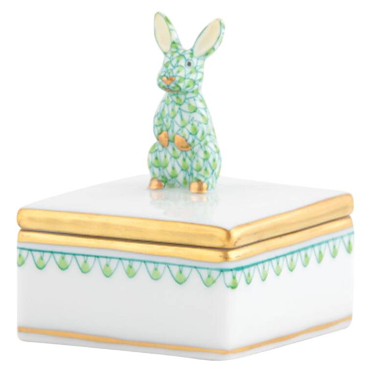 Boxes Sq Box W/Sitting Bunny-Keylime  - No Box