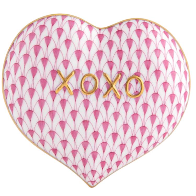 Manmade Objects Hugs & Kisses Heart-Raspberry - No Box