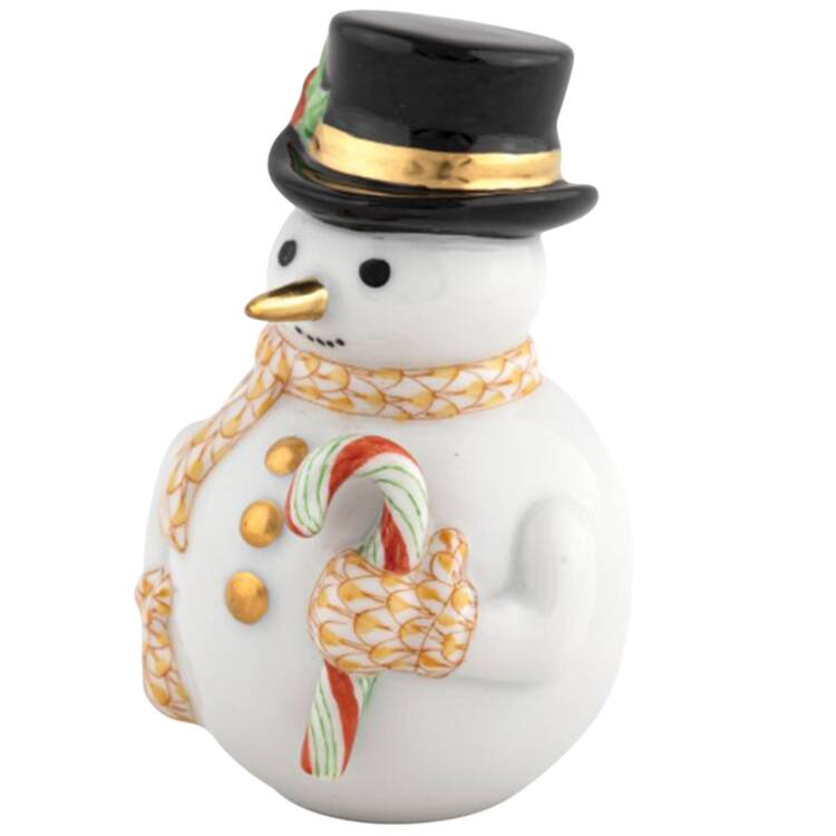 Manmade Objects Candy Cane Snowman-Butterscotch - No Box