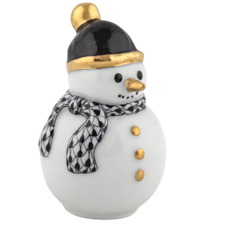 Manmade Objects Mini Snowman-Black - No Box