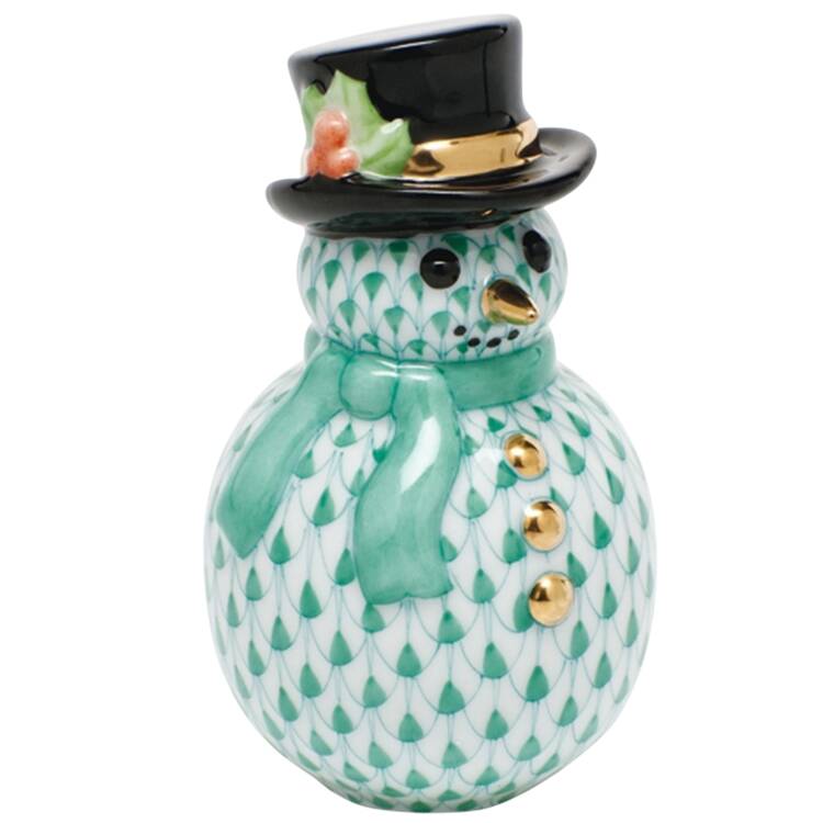 Manmade Objects Snowman With Scarf-Green - No Box