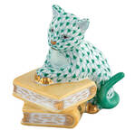 Cats Cat On Books- Green - No Box