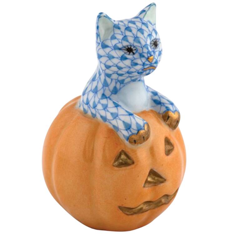 Cats Jack O Lantern Kitty- Blue - No Box