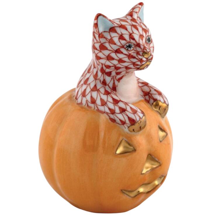 Cats Jack O Lantern Kitty- Rust - No Box