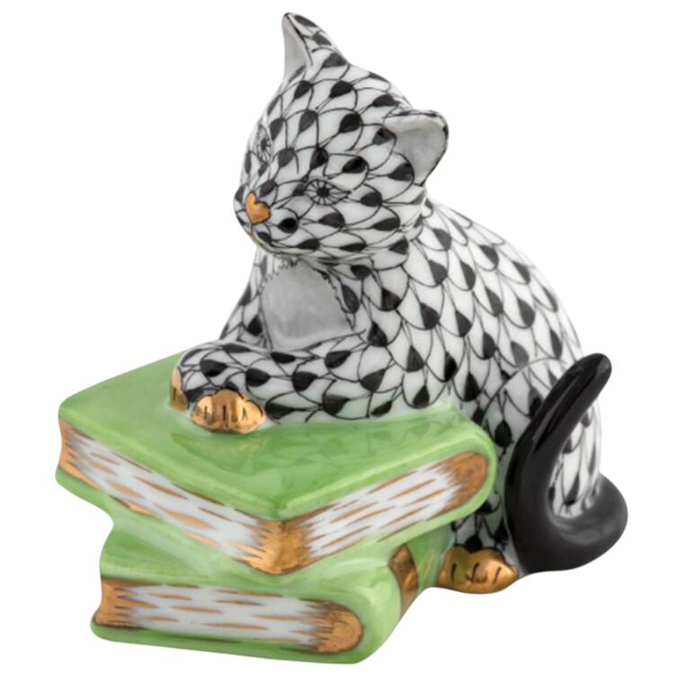 Cats Cat On Books- Black - No Box