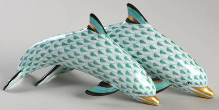 Dolphins Pair Of Dolphins-Green - No Box