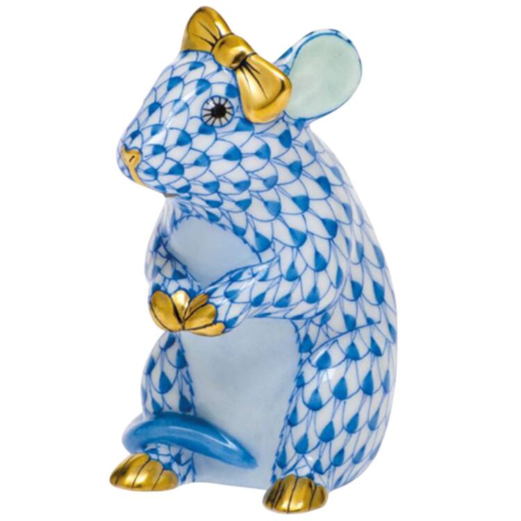 Rodents Mouse With Bow- Blue - No Box