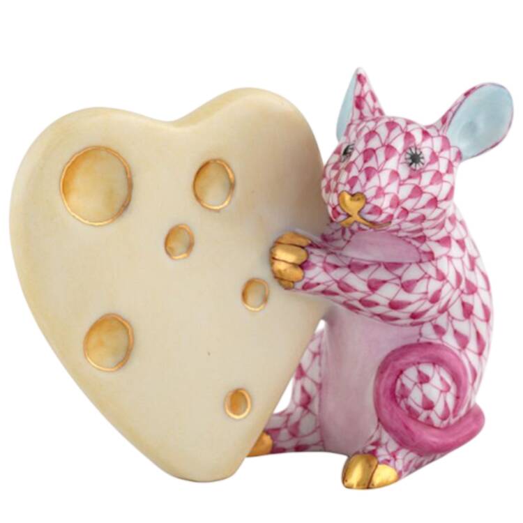 Rodents Mouse With Heart Cheese- Raspberry - No Box