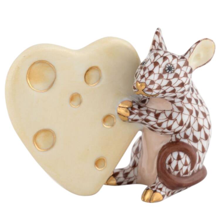 Rodents Mouse With Heart Cheese- Chocolate - No Box