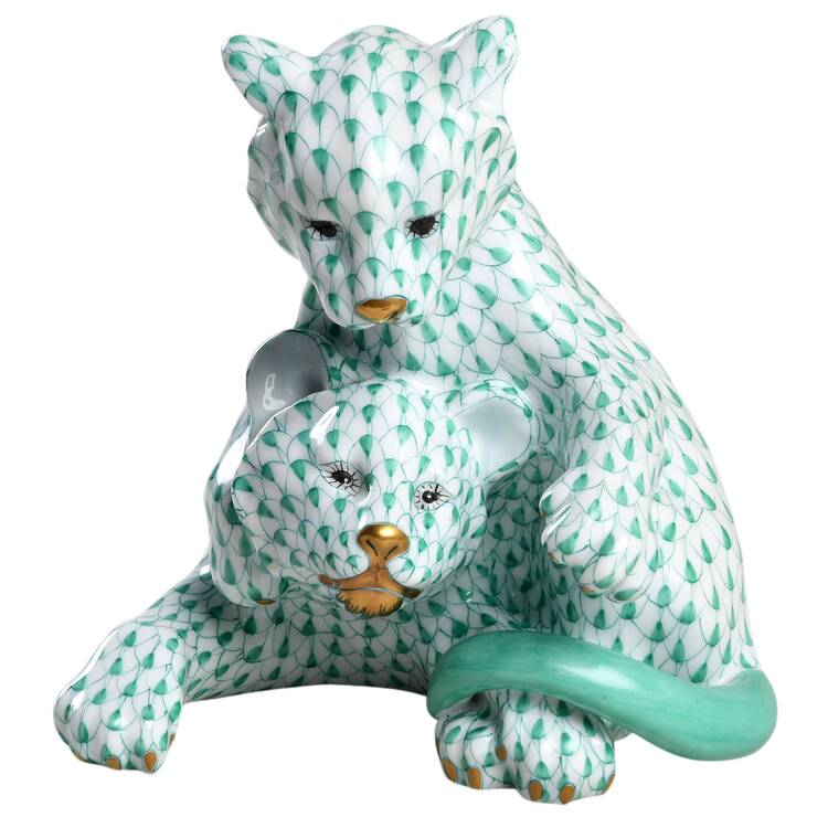 Wild Cats Pair Of Lion Cubs-Green - No Box