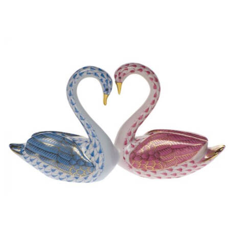 Waterfowl Kissing Swans- Blu/Rasp - No Box
