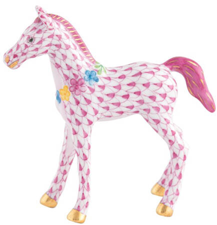 Horses (Equine) Foal With Flowers- Raspberry - No Box