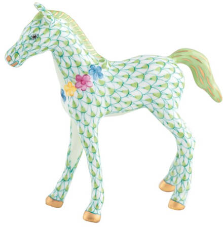 Horses (Equine) Foal With Flowers- Keylime - No Box