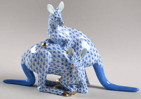 Wild Animals Pair Of Kangaroos-Blue - No Box