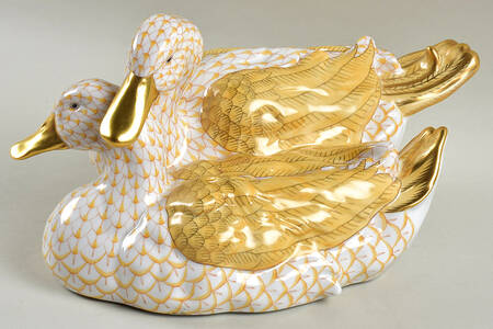 Ducks Pair Of Ducks-Butterscotch - No Box