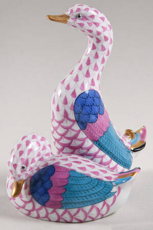 Ducks Pair Of Ducks-Raspberry - No Box